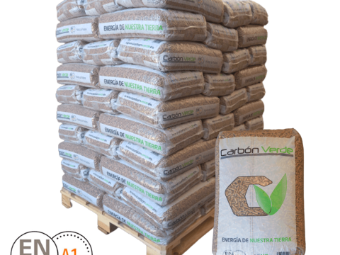 Holzpellets Carbón Verde – 70 Säcke à 15 kg (1.050 kg) auf Palette