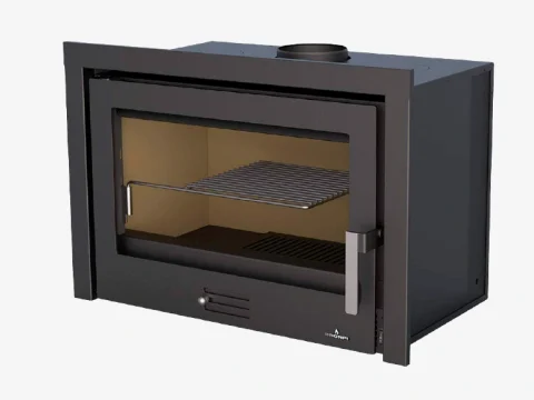 Kaminofen Bronpi Coliseo 13 kW mit Edelstahl-Backfach, kanalisierbar