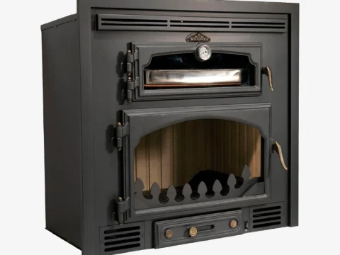 Kaminofen Bronpi Everest 14 kW mit Backfach, kanalisierbar