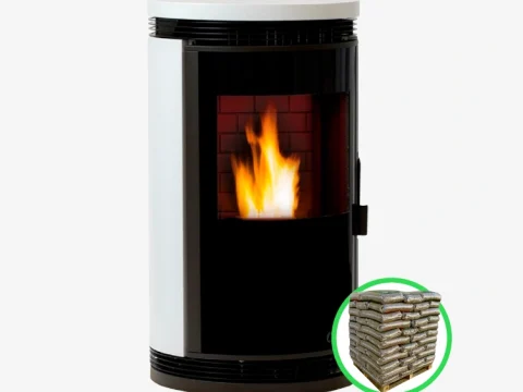 Pelletofen Ecoforest Lyon rund 7,5 kW – passivhausgeeignet, WiFi