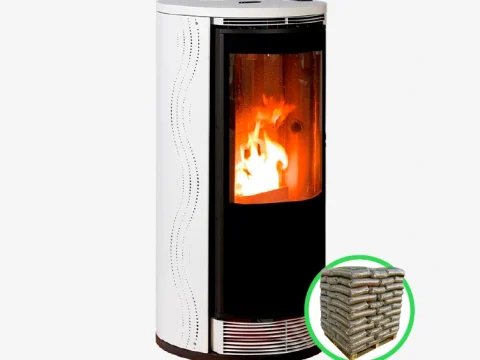 Pelletofen Ecoforest Marsella rund 9,9 kW – passivhausgeeignet, WiFi