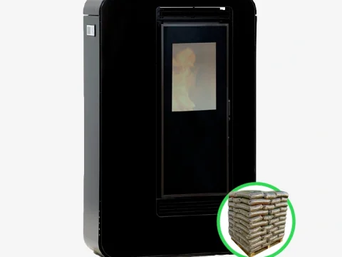 Flach-Pelletofen Ecoforest Monaco 7,5 kW (Flachbauweise, raumluftunabhängig, WiFi)