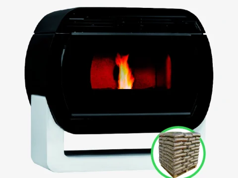 Pelletofen Ecoforest Tokio 12 mit Vermiculit-Brennraum 14 kW, WiFi