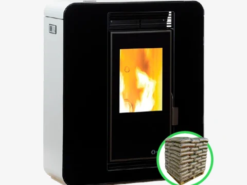 Flach-Pelletofen Ecoforest Bolonia 10 kW (kanalisierbar, Flachbauweise, raumluftunabhängig, WiFi)