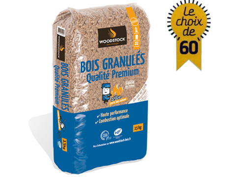 Holzpellets Bois de Flamme – 72 Säcke à 15 kg (1.080 kg) auf Palette