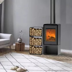 Kaminofen Domino 8,5 kW mit Holzfach und 3-stufigem Modul