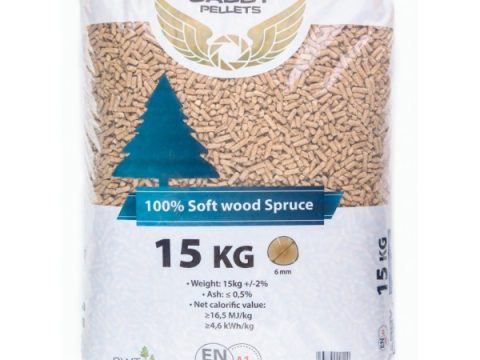 Holzpellets Gabby Pellets aus 100 % Weißtanne – 75 Säcke à 15 kg (1.125 kg) auf Palette