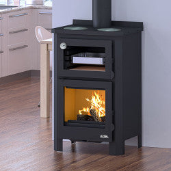 Holz-Küchenherd & Dauerbrandofen Pramoda 14 kW mit Backfach & Kochplatte