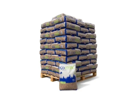 Holzpellets Premium Biomasse aus 100 % Kiefer – 72 Säcke à 15 kg (1.080 kg) auf Palette